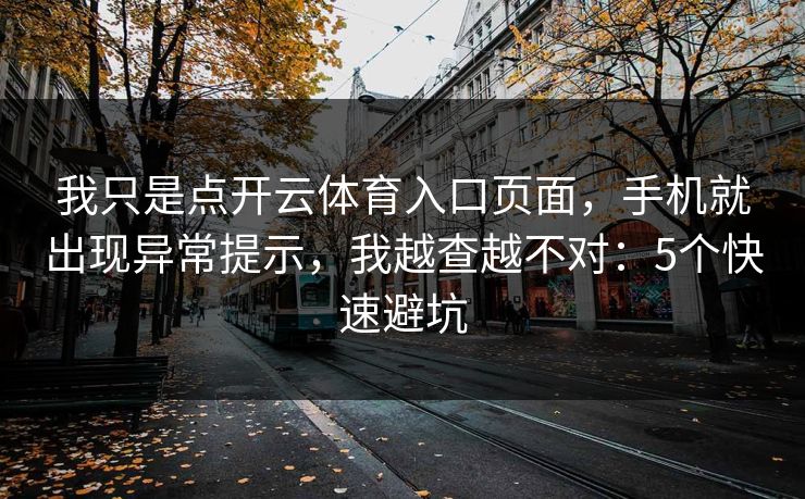 我只是点开云体育入口页面,手机就出现异常提示,我越查越不对:5个快速避坑